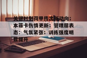 关键时刻荷甲传出新动向；本菲卡伤情更新；管理层表态：气氛紧张；训练强度明显提升的简单介绍-九游登录账号入口